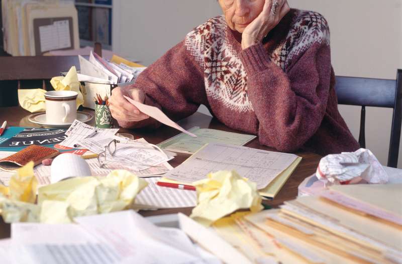 Senior Woman Doing Taxes