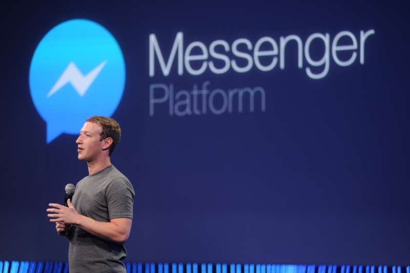 Facebook CEO Mark Zuckerberg introduces a new messenger platform at the F8 summit in San Francisco, California, on March 25, 2015.