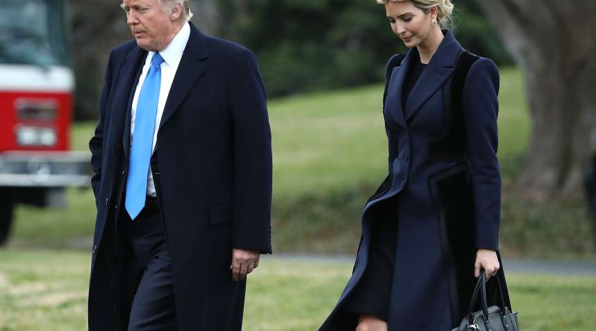 WASHINGTON, DC - FEBRUARY 01:  U.S. President Donald Trump and his daughter Ivanka Trump walk toward Marine One while departing from the White House, on February 1, 2017 in Washington, DC. Trump is making an unnanounced trip to Dover Air Force bace in Delaware to pay his respects to Chief Special Warfare Operator William  Ryan  Owens, who was killed during a raid in Yemen. Owens is the first active military service member to die in combat during Trump's presidency. (Photo by Mark Wilson/Getty Images)