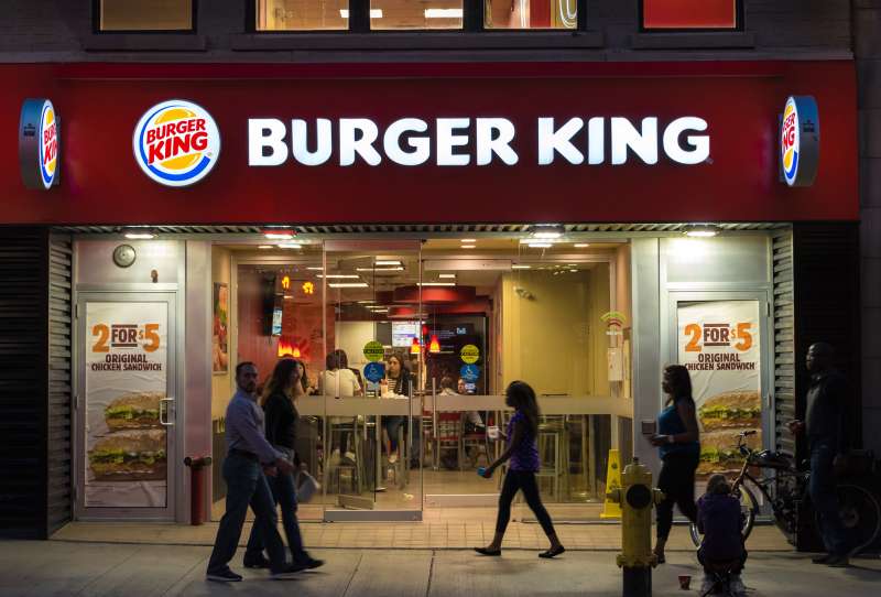 People dining at the Burger King restaurant in Toronto.