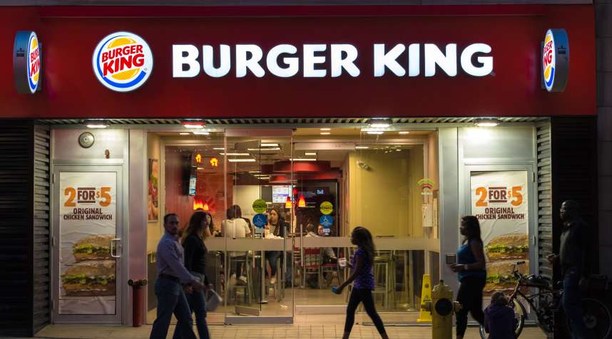 People dining at the Burger King restaurant in Toronto.