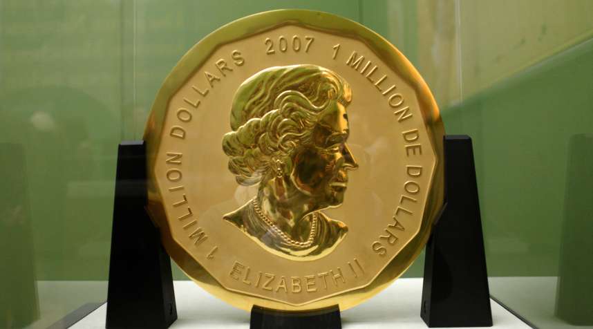 The 100 kilogram gold coin  Big Maple Leaf  can be seen at the Bode Museum on December 08, 2017 in Berlin, Germany.