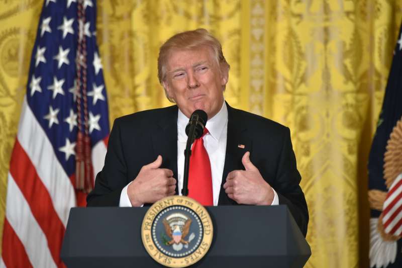 US President Donald Trump speaks during a press conference on February 16, 2017 to announce Alexander Acosta as his new nominee to head the US Department of Labor.