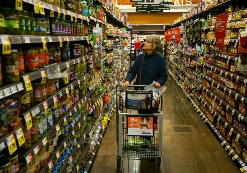 Shoppers At Ralphs Supermarket in Southern California