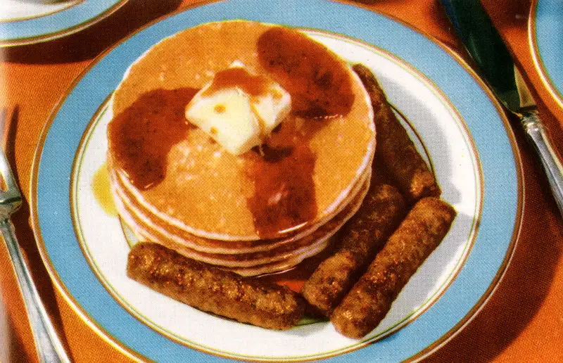 Plate Of Pancakes And Sausages