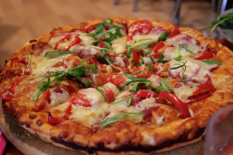 Close-Up Of Pizza On Table