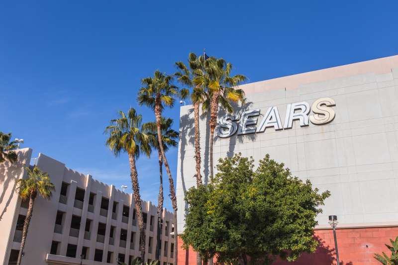 The front of the Sears store inside a mall galleria