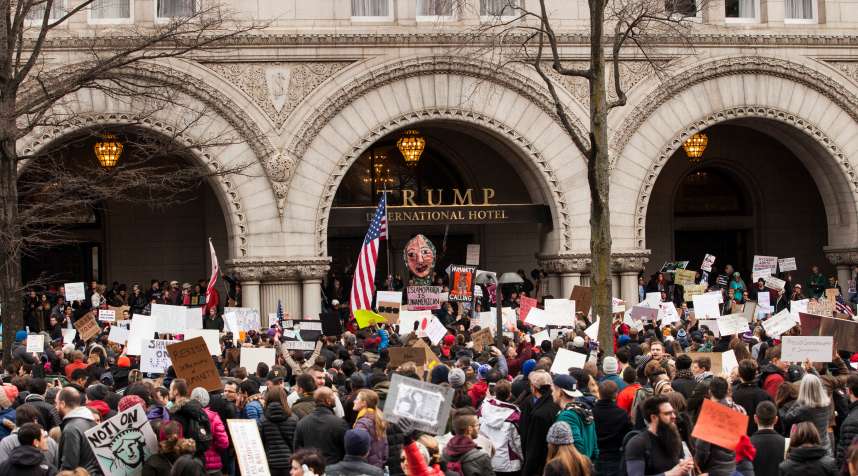 The Trump hotel in Washington, D.C., has become a magnet for protests--and bad reviews at online rating sites.