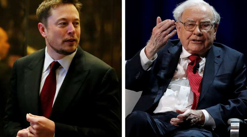 The companies run by Elon Musk (left) and Warren Buffett are pushing for different legislation in Texas.