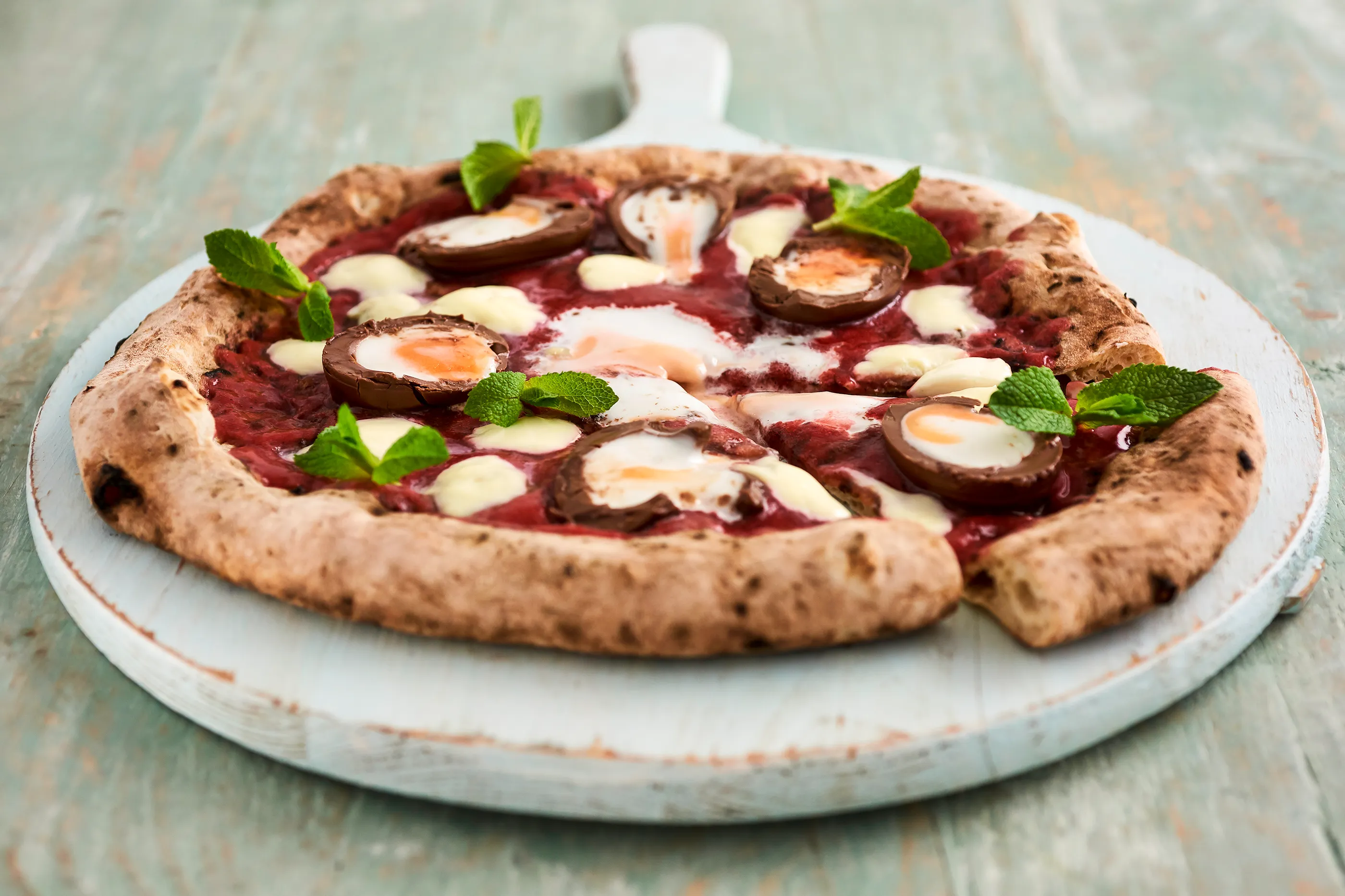 Celebrate Easter Early Because Now There’s Chocolate Pizza With Cadbury Creme Eggs