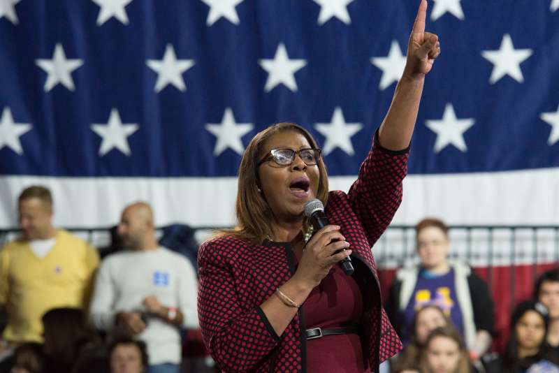 NYC Public Advocate Letitia James speaks to Hillary Clinton'