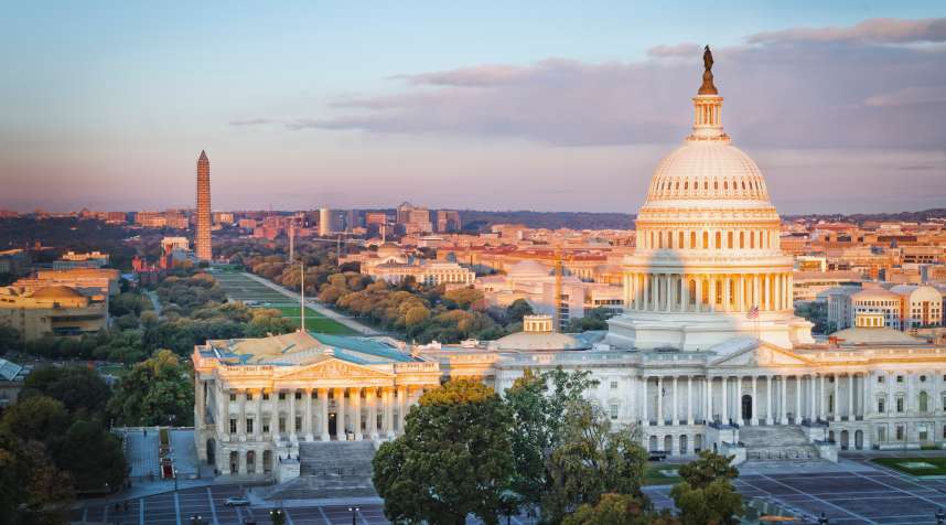 The United States Capitol is the meeting place of the United States Congress, the legislature of the U.S. federal government. Located in Washington, D.C., it sits atop Capitol Hill at the eastern end of the National Mall.