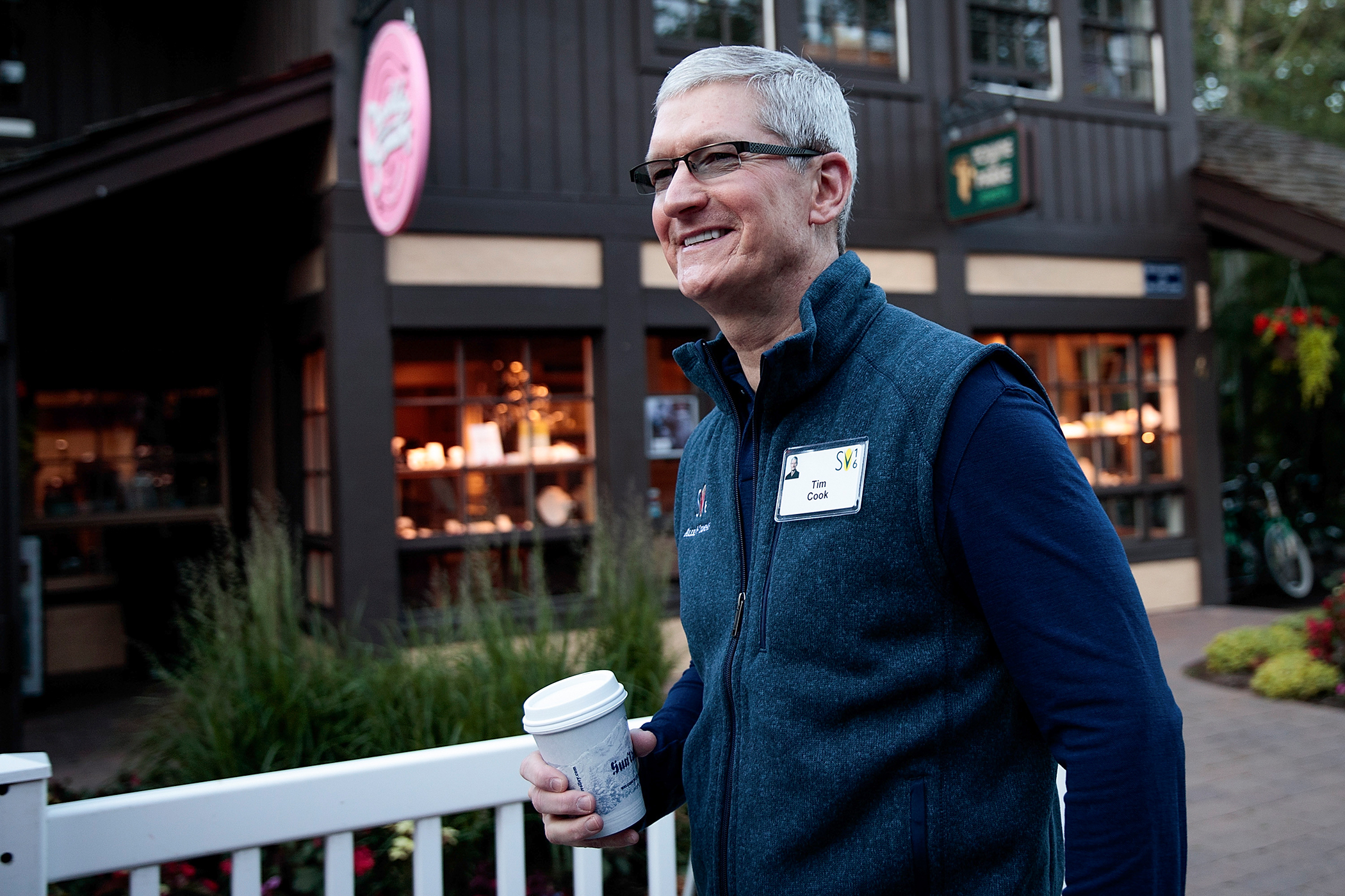 Tim Cook, chief executive officer of Apple Inc., attends the annual Allen &amp; Company Sun Valley Conference, July 6, 2016 in Sun Valley, Idaho. Every July, some of the world's most wealthy and powerful businesspeople from the media, finance, technology and political spheres converge at the Sun Valley Resort for the exclusive weeklong conference.
