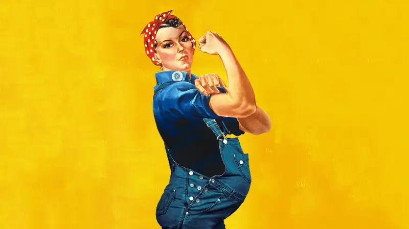 Pregnant Rosie the Riveter illustration