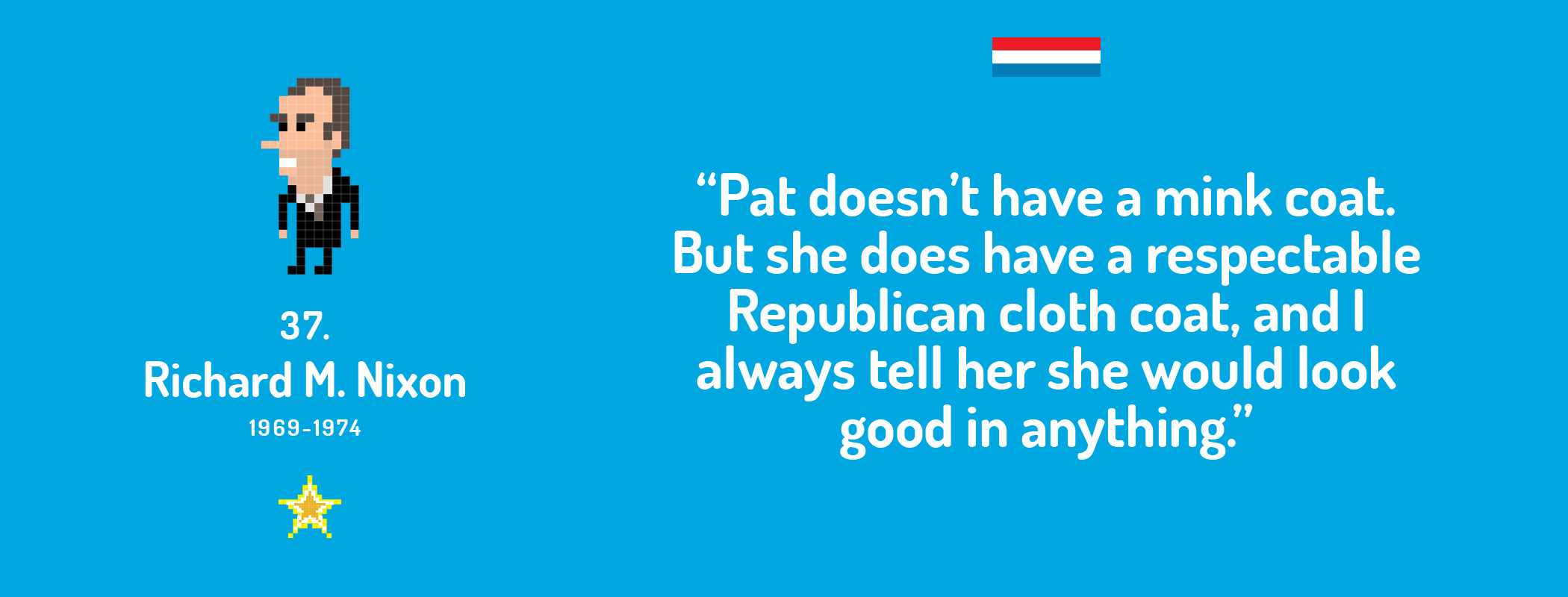 Pat doesn't have a mink coat. But she does have a respectable Republican cloth coat, and I always tell her she would look good in anything.