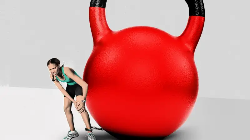 Illustration by Josue Evilla; Original photos,Kettlebell: iStockphoto/Getty Images; Runner: PM Images/Getty Images