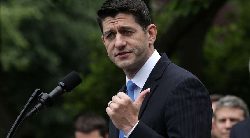 Speaker of the House Rep. Paul Ryan (R-WI) speaks during a Rose Garden event May 4, 2017 at the White House in Washington, DC. The House has passed the American Health Care Act that will replace the Obama era's Affordable Healthcare Act with a vote of 217-213.