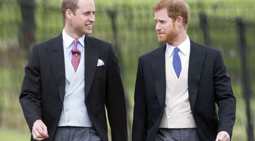 Prince William and Prince Harry at the wedding of James Matthews and Pippa Middleton on May 20, 2017.