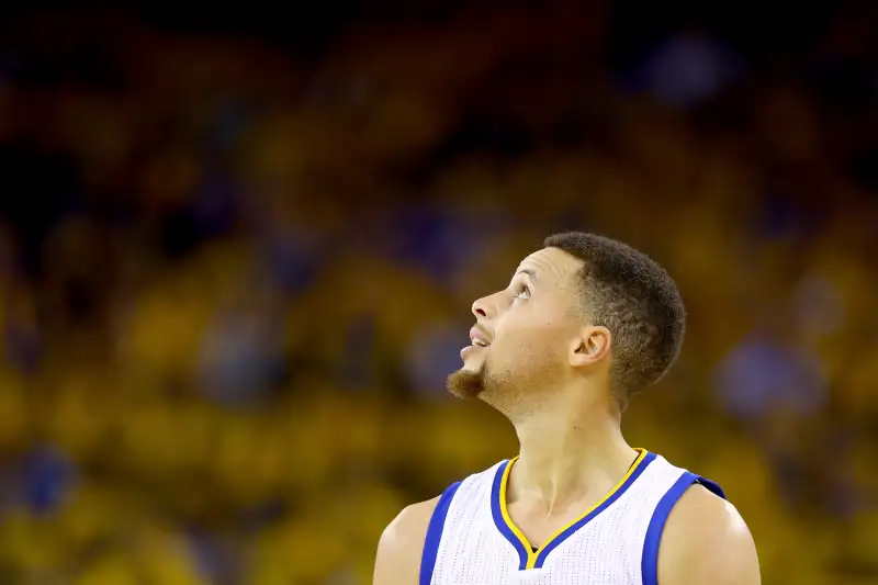 Stephen Curry #30 of the Golden State Warriors stands on the court in Game 7 of the 2016 NBA Finals against the Cleveland Cavaliers at ORACLE Arena on June 19, 2016 in Oakland, California.