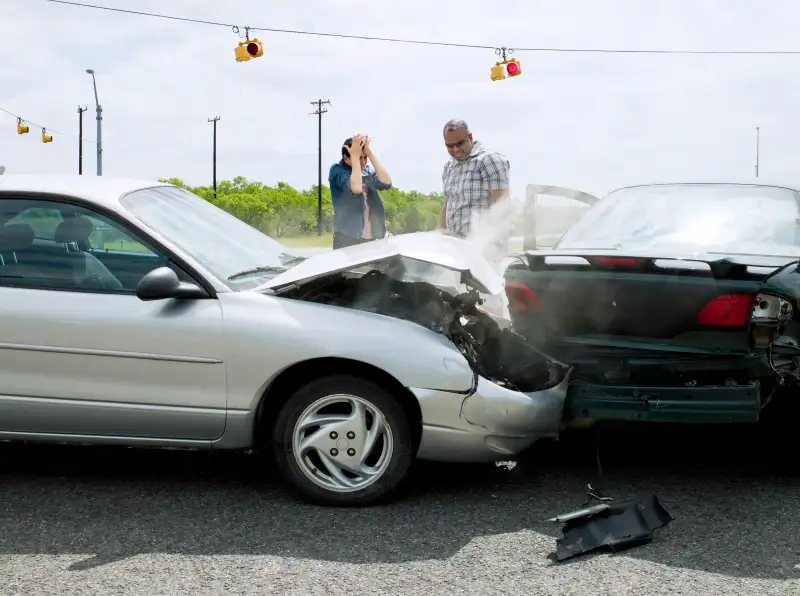 Car accident on road