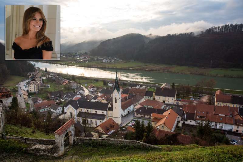 A view of Sevnica's old town by the Sava River on November 28, 2016 in Sevnica, Slovenia.