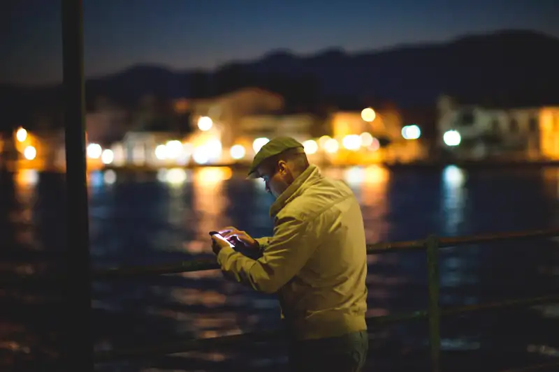 Young man using a smartphone