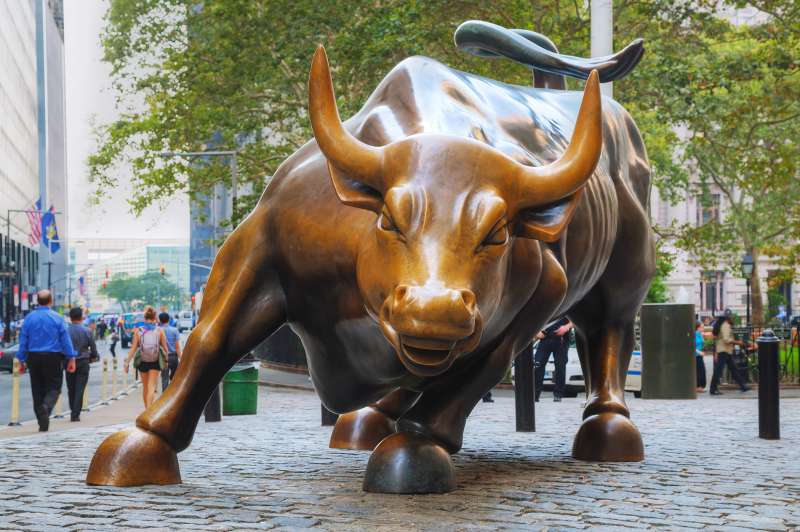 Charging Bull sculpture on September 3, 2015 in New York City.