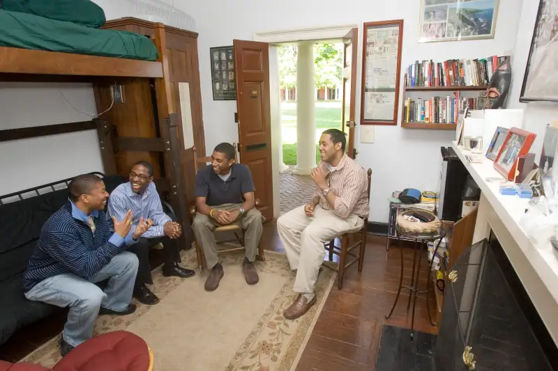 Students in the Jade Lawn Room, University of Virginia