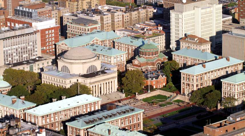 Aerial view of Columbia University in New York City