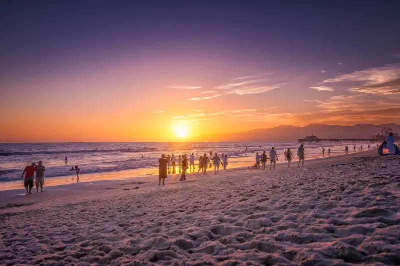 Santa Monica at the sunset