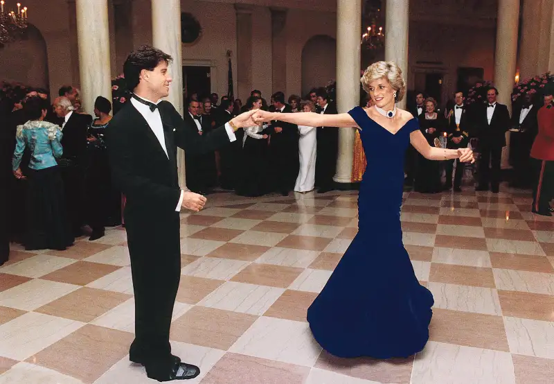 John Travolta dances with England's Princess Diana at a White House dinner in Washington D.C. Nov. 9, 1985.