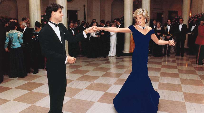 John Travolta dances with England's Princess Diana at a White House dinner in Washington D.C. Nov. 9, 1985.