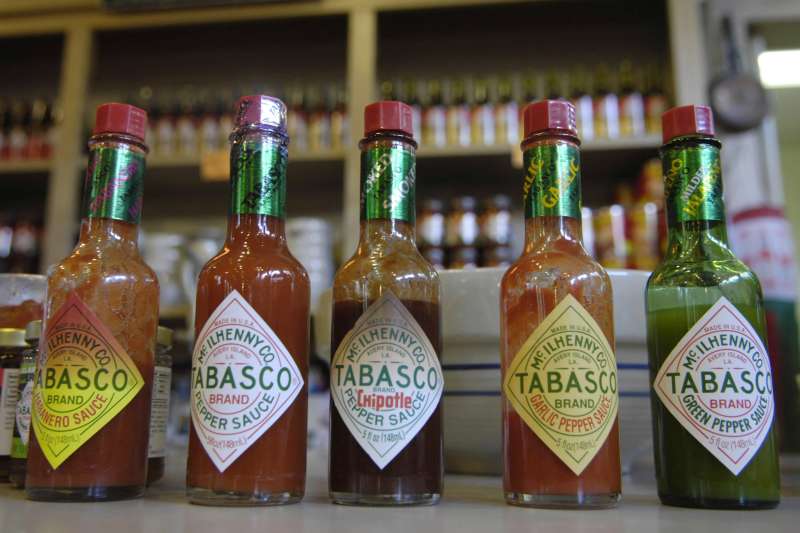 AVERY ISLAND, LA - JULY 21:  Some of the flavors of hot sauce offered by the McIlhenny Company and Tabasco are on display on July 21, 2006.