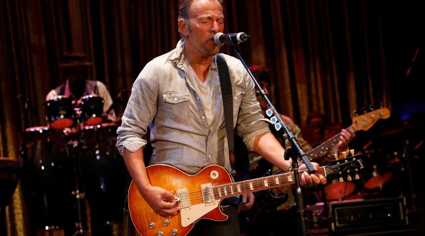 Bruce Springsteen at the Paramount Theatre on April 21, 2017 in Asbury Park, N.J.