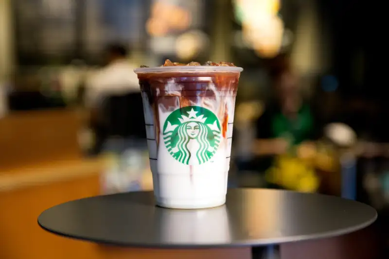 Iced Coconut Milk Mocha Macchiato photographed on June 8, 2016. (Joshua Trujillo, Starbucks)