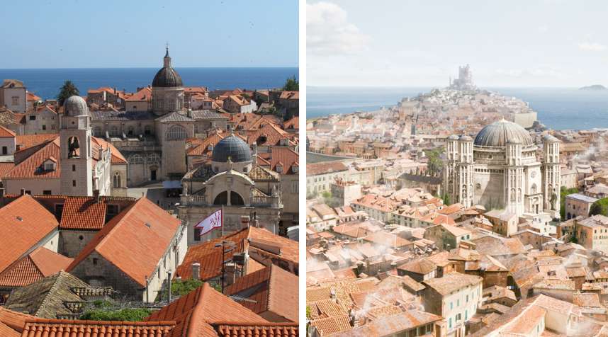Dubrovnik, Croatia in real life and as King's Landing in HBO's Game of Thrones.