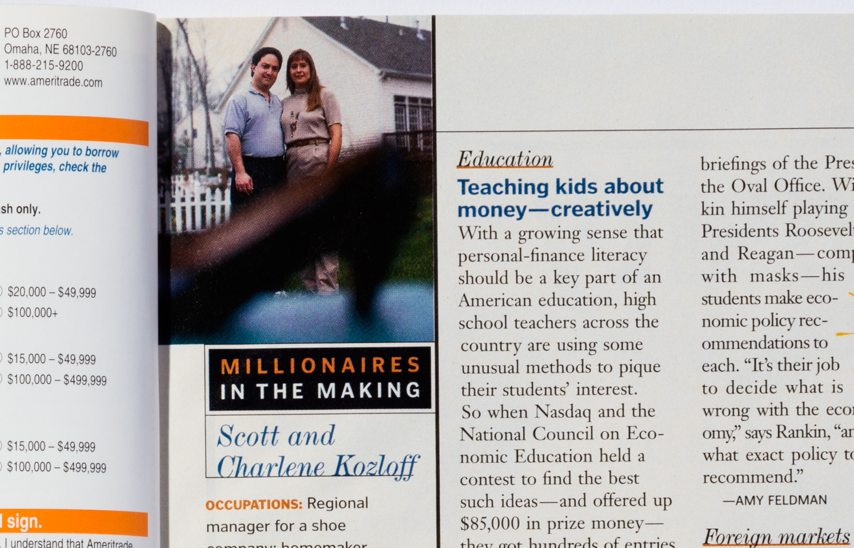 Scott and Charlene Kozloff pictured in Money’s June 2001 issue.