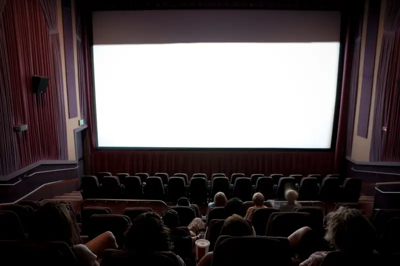 Audience at movie theater.