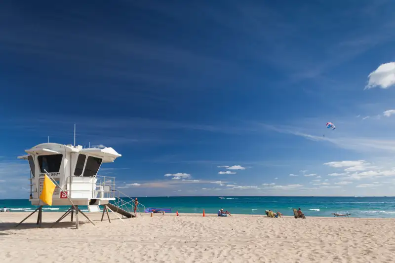 Lifeguard tower at Fort Lauderdale Beach, Fort Lauderdale, Florida, USA