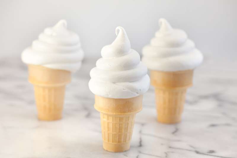 Three Soft Serve Ice Cream Cones