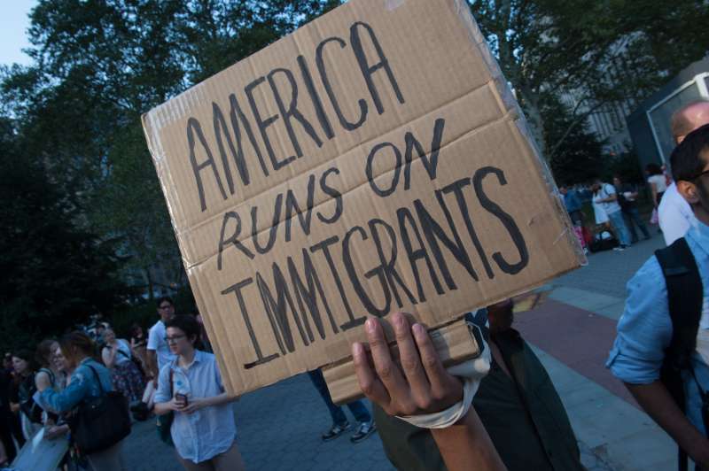 Protesters hold signs at a rally to defend DACA on September 5, 2017 in New York. US President Donald Trump ended an amnesty protecting 800,000 people brought to the US illegally as minors from deportation.  I am here today to announce that the program known as DACA that was effectuated under the Obama Administration is being rescinded,  US Attorney General Jeff Sessions announced.