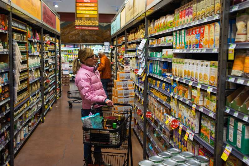 A woman shops at the Whole Foods store March 5, 2015 in Basalt, Colorado.