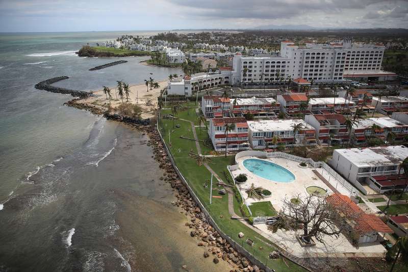 The Embassy Suites by Hilton Dorado del Mar Beach Resort is seen as people deal with the aftermath of Hurricane Maria on September 25, 2017 in Dorado, Puerto Rico.