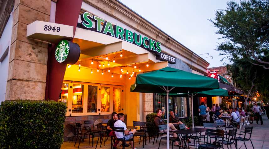 Starbucks Coffee in West Hollywood, California.