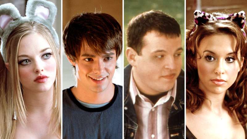 (left to right) Amanda Seyfried, Jonathan Bennett, Daniel Franzese and Lacey Chabert  from MEAN GIRLS (2004)