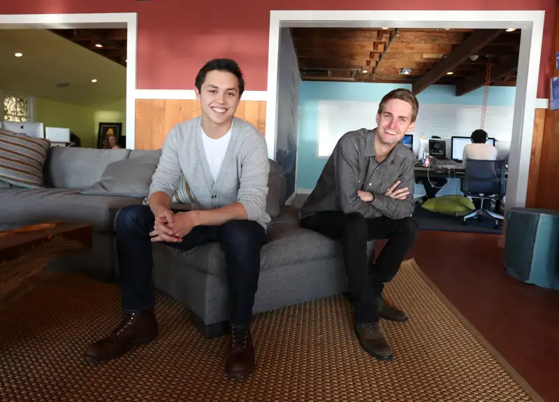 Snapchat co-creators Evan Spiegel and Bobby Murphy