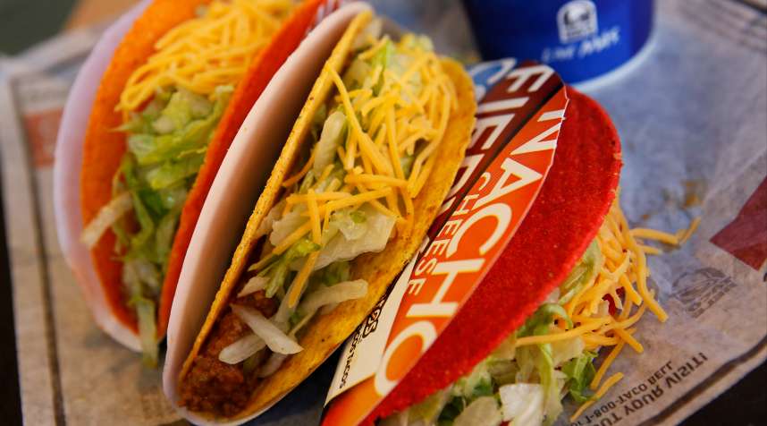 Doritos Locos tacos are arranged for a photograph at a Taco Bell restaurant, a unit of Yum! Brands Inc., in Redondo Beach, California, U.S., on Friday, Oct. 4, 2013.
