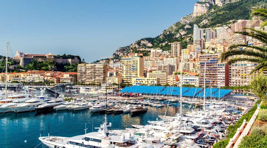 View of port in Monaco