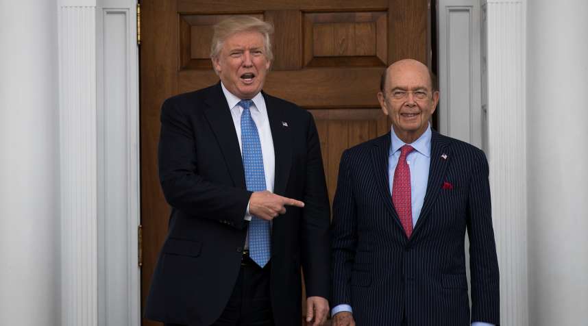 Then-president-elect Donald Trump and Wilbur Ross, in November 2016.