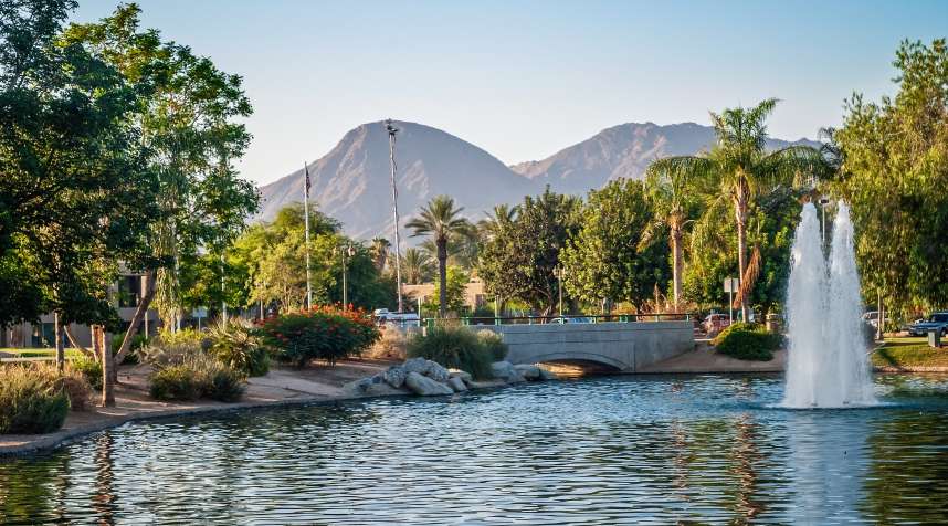 A scenic municipal park in sunny Palm Springs California.